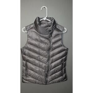 Patagonia Women's Duck Down Puffer Vest Sz M Silver Slim Fit Pre-Owned